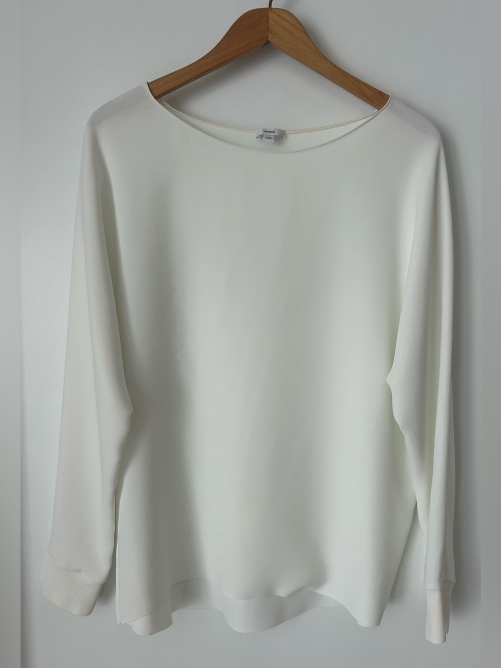 Vince Oversized Boatneck Dolman Sleeve Crepe Blouse